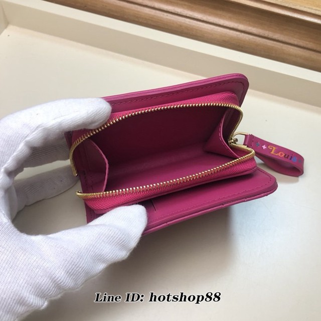 路易威登LV錢包 LV女士拉鏈零錢包 M63789 枚紅色 Louis Vuitton New Wave拉鏈錢夾 xxlv1463